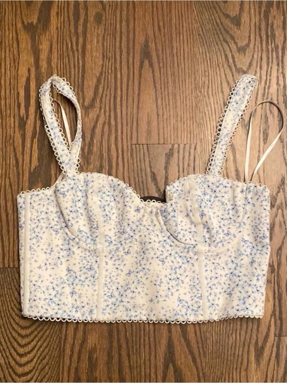 White Fox Butterfly Corset Top